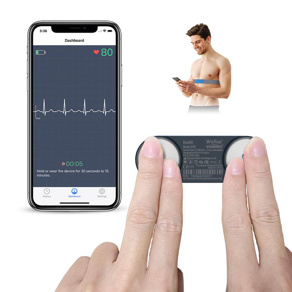 Checkme Pro Vital Signs Health Monitor for ECG, Oxygen Level, Heart Rate, Blood  Pressure and Temperature. – Wellue
